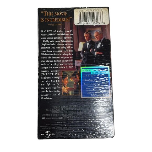 Meet Joe Black Romance VHS Special Edition 1998 PG 13 u Brad Pitt Anthony Hopkin - Picture 4 of 8